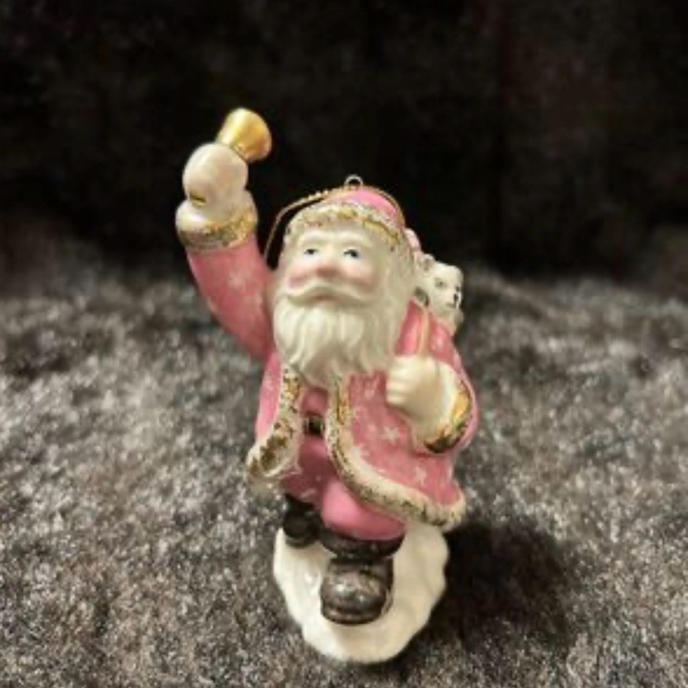 NIB Lenox Rare Santa Ornament with pink suit - Picture 3 of 6